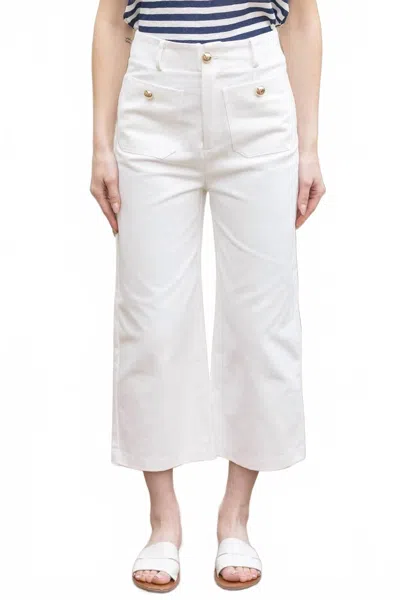 Voy Denim Wide Leg Jeans In Cream In Multi