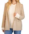 Voy Double Button Wool Tailered Jacket In Oatmeal