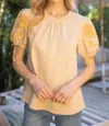 Voy Eden Embroidered Top In Taupe In Grey