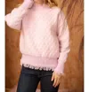Voy Fuzzy Edge Sweater In Lavender