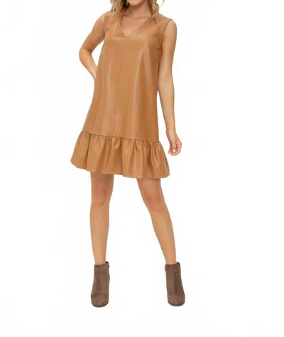 Voy Joy Ruffle Dress In Brown