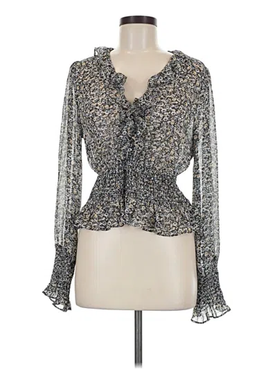 Pre-owned Voy Long Sleeve Blouse In Silver