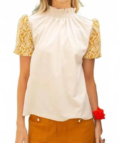 Voy Marcia Corduroy Top In Ivory In White