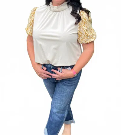 Voy Puff Sleeve Blouse In Ivory In White