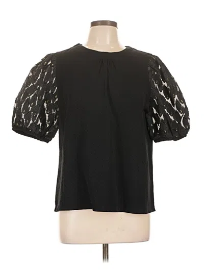 Pre-owned Voy Short Sleeve Blouse In Black