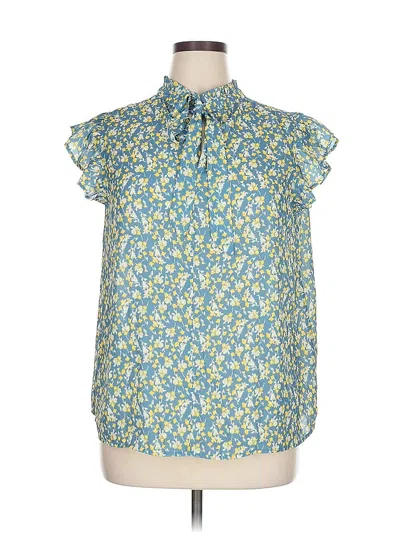 Pre-owned Voy Short Sleeve Blouse In Blue