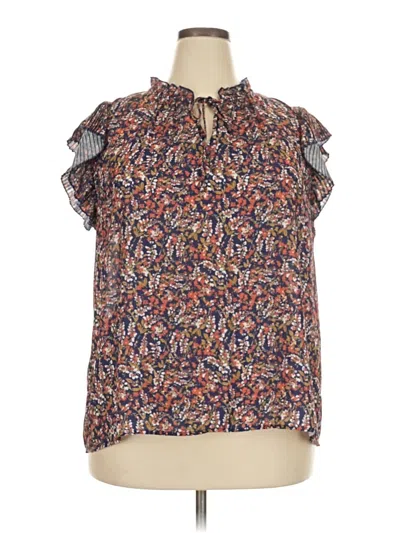 Pre-owned Voy Short Sleeve Blouse In Blue