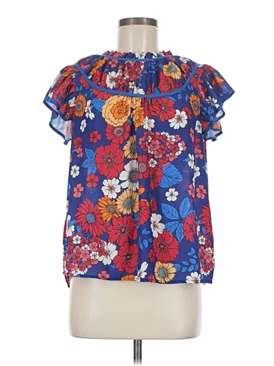 Pre-owned Voy Short Sleeve Blouse In Blue