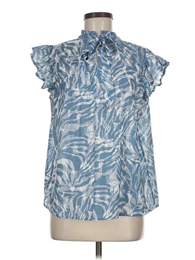 Pre-owned Voy Short Sleeve Blouse In Blue