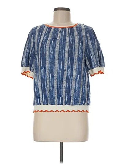 Pre-owned Voy Short Sleeve Blouse In Blue