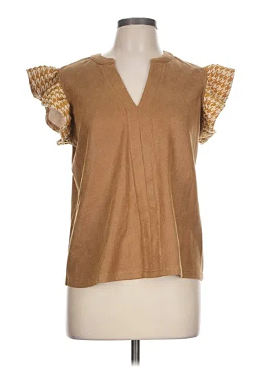 Pre-owned Voy Short Sleeve Blouse In Brown