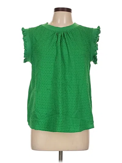 Pre-owned Voy Short Sleeve Blouse In Green
