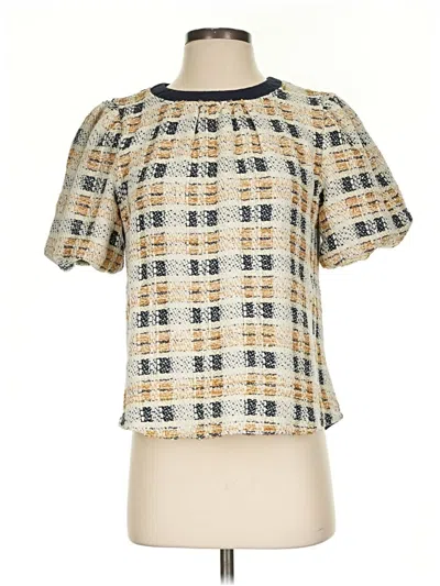 Pre-owned Voy Short Sleeve Blouse In Ivory