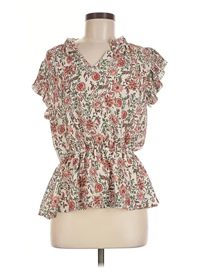 Pre-owned Voy Short Sleeve Blouse In Ivory
