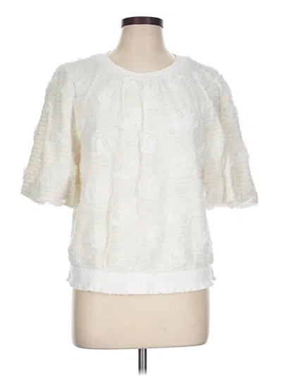 Pre-owned Voy Short Sleeve Blouse In Ivory