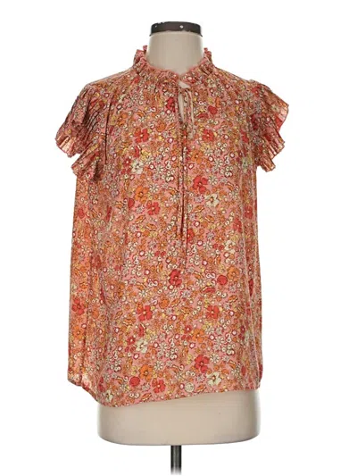 Pre-owned Voy Short Sleeve Blouse In Orange