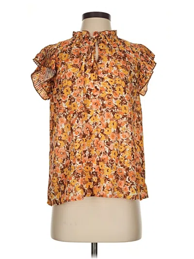 Pre-owned Voy Short Sleeve Blouse In Orange