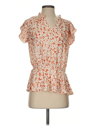 Pre-owned Voy Short Sleeve Blouse In Orange