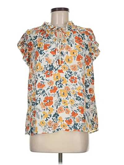 Pre-owned Voy Short Sleeve Blouse In Orange