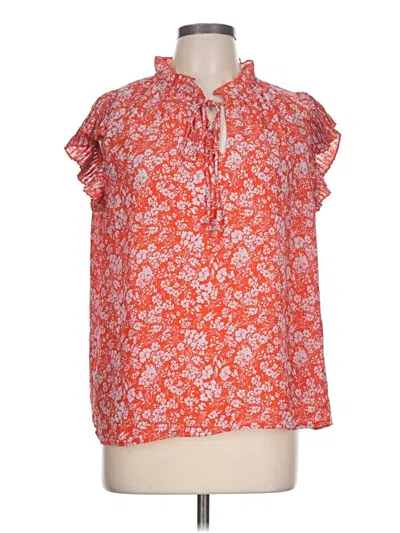 Pre-owned Voy Short Sleeve Blouse In Orange