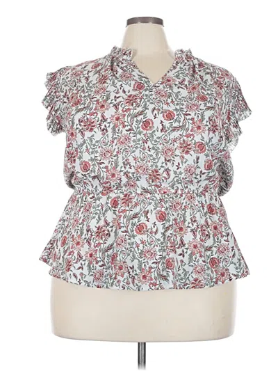 Pre-owned Voy Short Sleeve Blouse In White