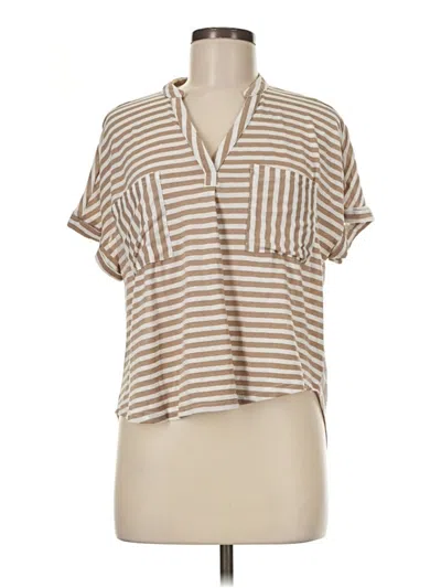 Pre-owned Voy Short Sleeve Henley Shirt In Tan