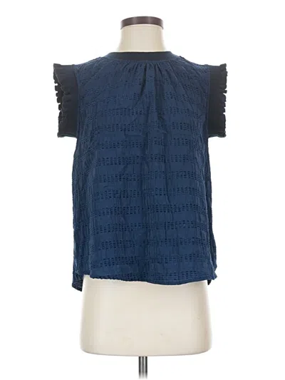 Pre-owned Voy Sleeveless Blouse In Blue