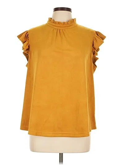 Pre-owned Voy Sleeveless Blouse In Gold