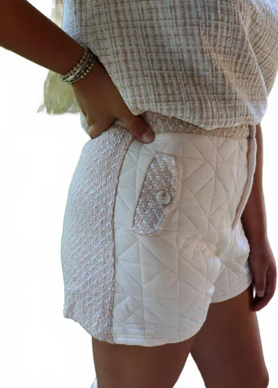 Voy Tweed Shorts In Cream In White