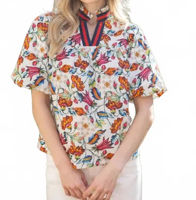 Voy V-neck Floral Top In Multi