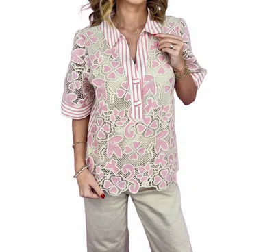 Voy Women's The Blushing Belle Lace Blouse In Pink