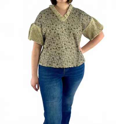 Voy Women's The Stella Shimmer Blouse In Multi In Blue