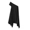 Voya Women's Alrai Black Asymmetric Midi Dress In Black