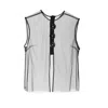 Voya Women's Black Bellatrix Mesh Overlay Top In Black