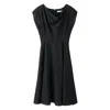 Voya Women's Black Polaris Silk Midi Dress In Black