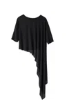 Voya Women's Black Xing Silk Asymmetric Top In Black
