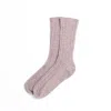 Voya Women's Cable Cashmere Socks - Neutrals In Gray