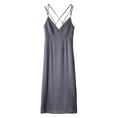 Voya Women's Draco Silver Silk Dress