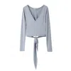 Voya Women's Grey Aquila Wrap Top In Grey