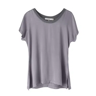 Voya Women's Silk Panelled Silver Top