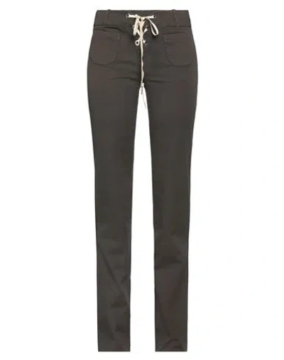 Voyage Amour Woman Pants Chocolate Brown Size 6 Cotton, Elastane, Leather