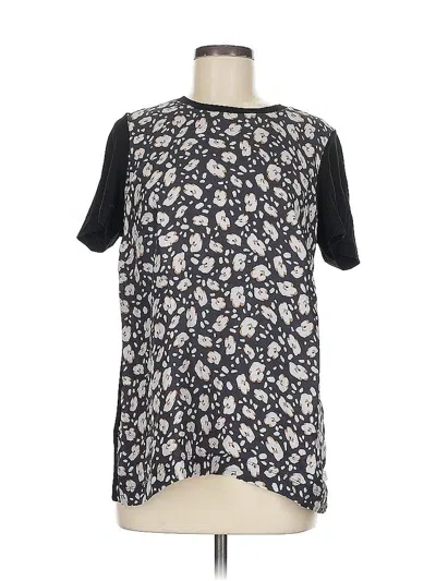 Pre-owned Voyage By Marina Rinaldi Short Sleeve Blouse In Black