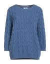 Voyage By Marina Rinaldi Woman Sweater Sky Blue Size M Virgin Wool In Blue
