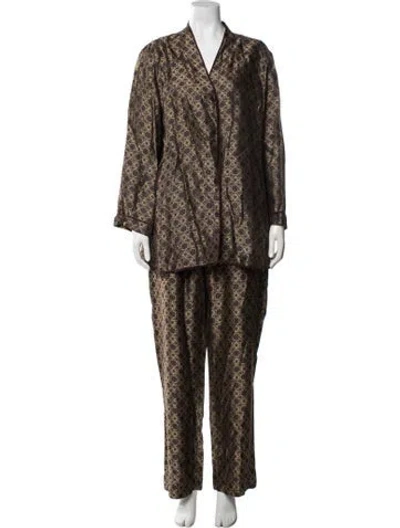 Pre-owned Voyage Patterned Pantsuit In Purple