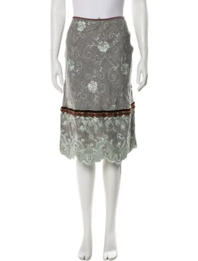 Pre-owned Voyage Wool Knee-length Skirt In Gray