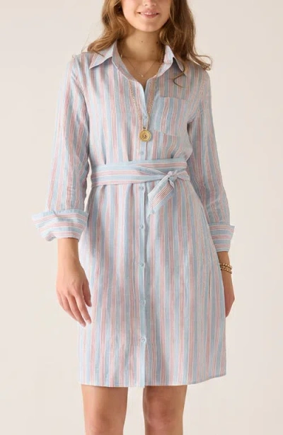Voyageur By Mersea Charlie Short Shirt Dress In Blue