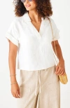 Voyageur By Mersea Hadley Boxy Linen Top In White