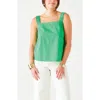 Voyageur By Mersea Jolie Square Neck Tank In Green
