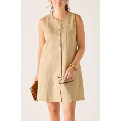 Voyageur By Mersea Luna Button Front Dress In Brown