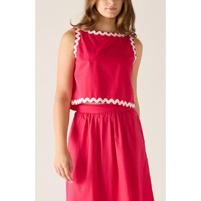 Voyageur By Mersea Luna Cropped Ric Rac Tank In Pink